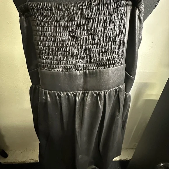 Lane Bryant Size Faux Leather Peplum Top Black Liquid Bustier Convertible Straps - Picture 8 of 12